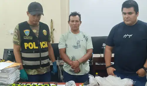 Narco detenido con un millón de soles. Foto: difusión