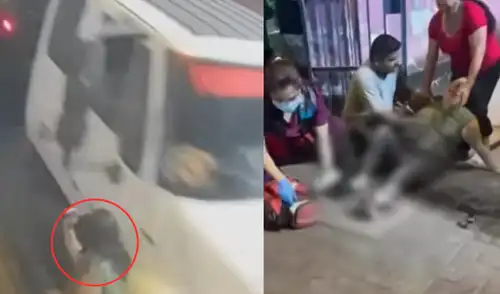 La mujer gritaba de dolor luego de ser atropellada y que su pie terminara afectado en el choque. Mujer sufre amputación de pie tras ser arrollada por camión