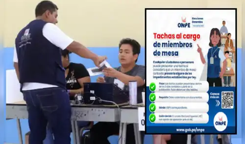 Tachas contra seleccionados como miembros de mesa.