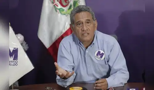 Mesías Guevara postula a la presidencia por el partido Morado. Dejó Acción Popular por discrepancias con la bancada.