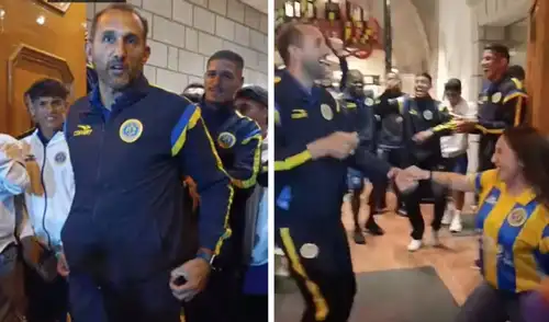 Hernán Barcos bailó y se ganó el cariño de los hinchas en Cajamarca FC.