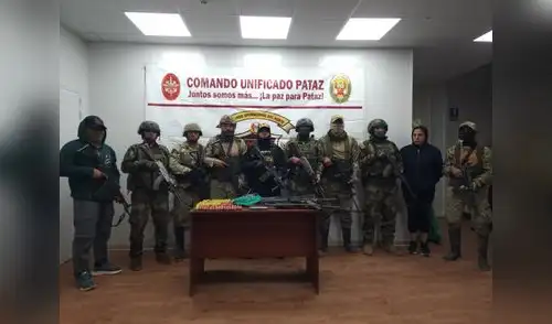 Armas de guerra incautados en Pataz. Foto: Mindef