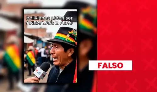 Ciudadano boliviano no pidió que anexen su país a Perú: video fue hecho con IA.