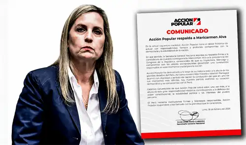 Acción Popular anuncia apoyo a María del Carmen Alva para ser la presidenta interina en reemplazo de José Jerí