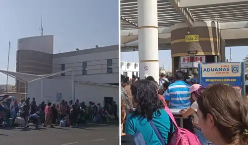 Turistas esperan bajo el sol por varias horas para realizar el nuevo control biométrico en frontera Perú-Chile.