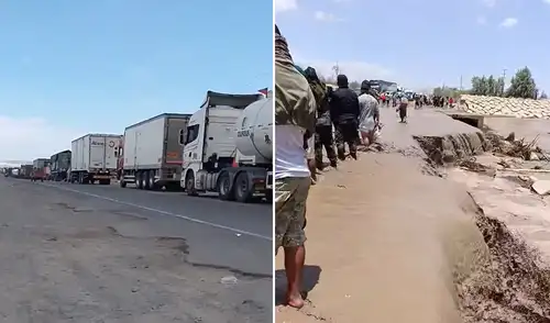 Tránsito interrumpido en carretera Panamericana Sur por huaicos.