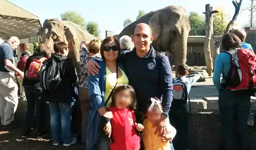 El coronel FAP Javier Nole Gonzáles, su esposa Ivis Rodríguez Romero y sus hijas Radnia y Fátima Nole Rodríguez. Foto: La República