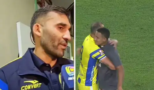 Pablo Miguez habló sobre el abrazo de Hernán Barcos y Álex Valera.