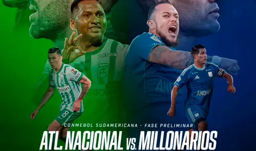 Atlético Nacional y Millonarios se enfrentarán en Medellín a partido único. Foto: ESPN A qué hora juega Atlético Nacional vs Millonarios por Copa Sudamericana