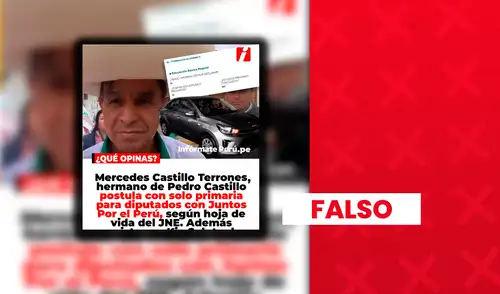 José Mercedes Castillo postula a la Cámara de Senadores por Juntos por el Perú.