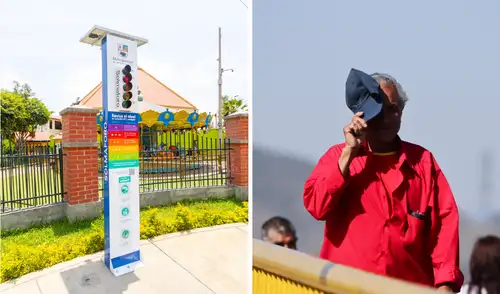 Semáforo inteligente advierte sobre los niveles de radiación UV.