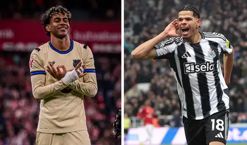 Lamine Yamal y William Osula son 2 de las figuras que generan expectativa en esta llave. Foto: composición de LR/FC Barcelona/Newcastle United Lamine Yamal y William Osula