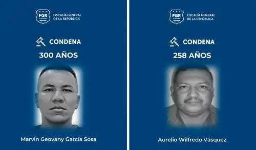 Las sentencias más severas son resultado de homicidios y robos agravados entre 2019 y 2023. Foto: X/@FGR_SV. Las sentencias más severas son resultado de homicidios y robos agravados entre 2019 y 2023. Foto: X/@FGR_SV.