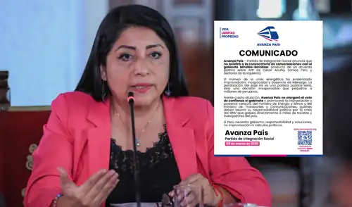 Avanza País no dará voto de confianza al Gabinete de Miralles y promoverá censura de 2 ministros