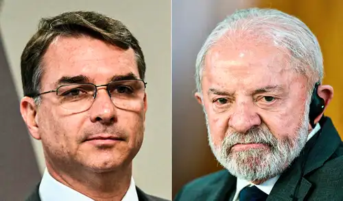 Por primera vez, Flávio Bolsonaro lidera entre votantes independientes con un 32% frente al 27% de Lula. Foto: AFP.