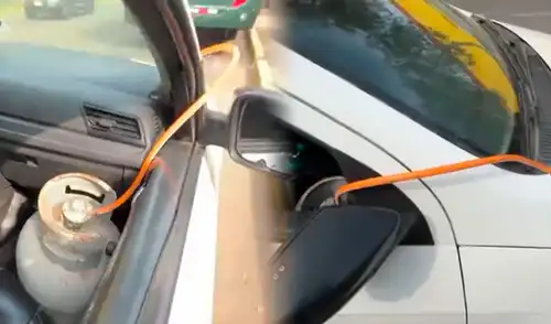 El conductor sostuvo que recurrió al balón de gas doméstico ante la crisis energética y el desabastecimiento de grifos.