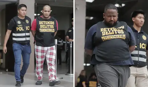 Parte de los miembros de la organización detenidos por la PNP