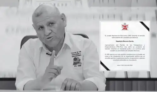 JNE lamenta fallecimiento de Napoleón Becerra en accidente de tránsito durante campaña electoral