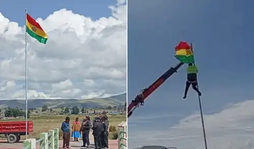 Autoridades retiran bandera de Bolivia colocada en comunidad de Isani, Puno