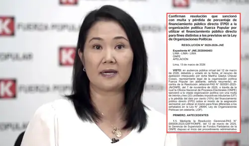 Keiko Fujimori, lideresa del partido Fuerza Popular.