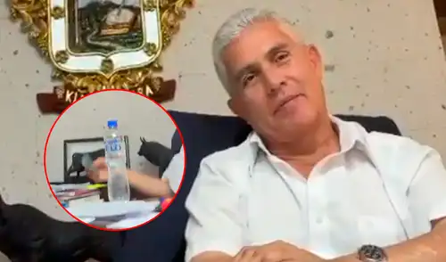 Sergio Bolliger fue captado recibiendo un fajo de billetes en su oficina | Composición: LR. Sergio Bolliger fue captado recibiendo un fajo de billetes en su oficina