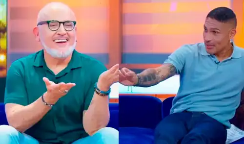 Paolo Guerrero y Beto Ortiz se reencontraron tras varios años. Foto: Composición LR/Captura/YouTube Paolo Guerrero y Beto Ortiz se reencontraron tras varios años.