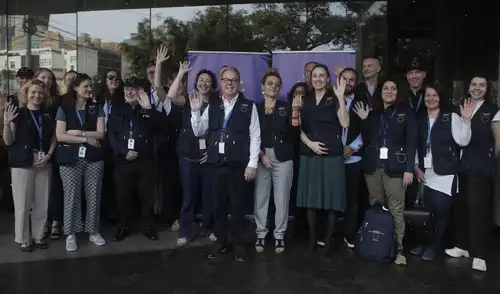 Llegada de los 50 observadores que forman parte de la Misión de Observación Electoral de la Unión Europea.