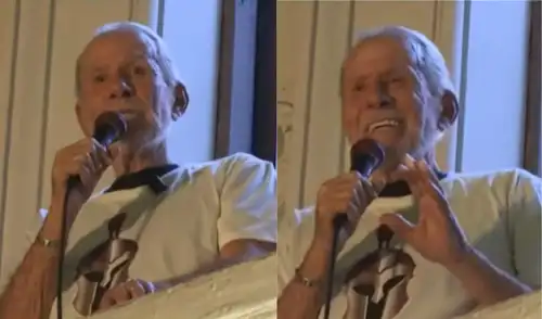 Ricardo Belmont dio mensaje desde la plaza San Martín