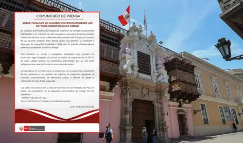 Cancillería sobre situación de peruanos trasladados a La RDC.
