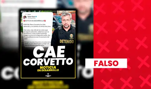Es falso que Piero Corvetto ha sido detenido por la PNP en Lima