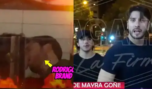 Rodrigo Brand y Mayra Goñi fueron ampayados besándose.