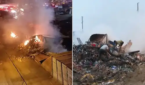 Incendio y disturbios en mercado Tres Regiones tras operativo de recuperación de espacios públicos