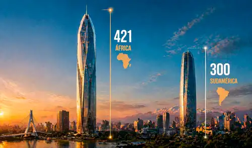 El rascacielos africano integra una fachada de doble piel compuesta por 16.000 paneles de vidrio para maximizar la eficiencia energética.