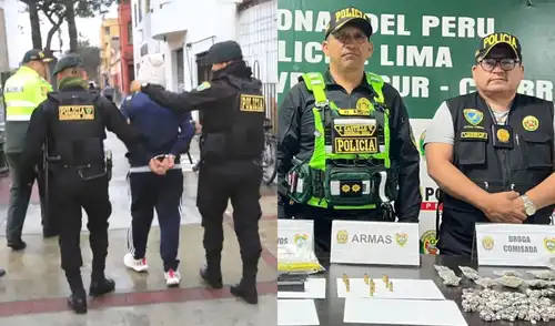 Siete presuntos miembros de la organización criminal Los Miserables del Sur fueron capturados en Chorrillos por extorsionar a empresas de transporte público y comerciar drogas.