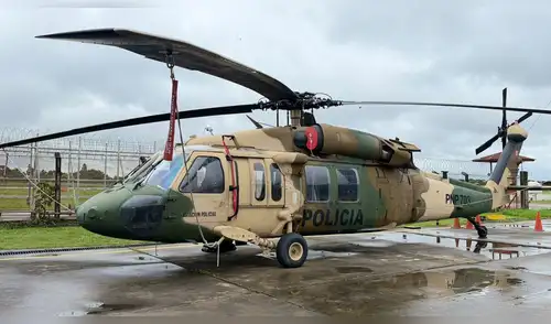 Helicóptero donado por los Estados Unidos.