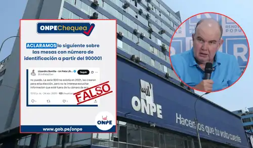 ONPE aclara denuncias por irregularidades en mesas que van del 900001 al 904703.