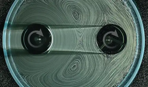 Investigadores desarrollaron un sistema de engranajes sin dientes que nunca entra en contacto. Foto: Universidad de Nueva York