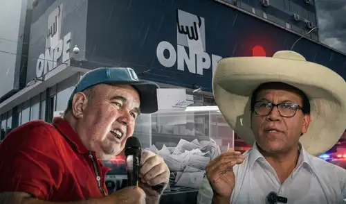 DEFINICIÓN. Mientras la ONPE y el JNE resuelven actas observadas y se contabilizan los votos, Sánchez pide esperar los resultados oficiales, mientras que López Aliaga insiste con su narrativa del fraude. Foto: Composición/LR