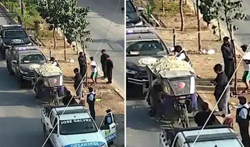 Tras negar brindar sus datos y evitar que su vehículo sea llevado al depósito municipal, la pareja incendió la moto en plena vía pública. VMT, incendio, fuego