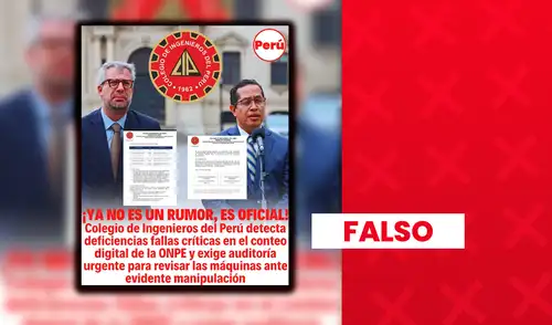 El CIP no advirtió fallas en el sistema digital de conteo de votos de la ONPE.