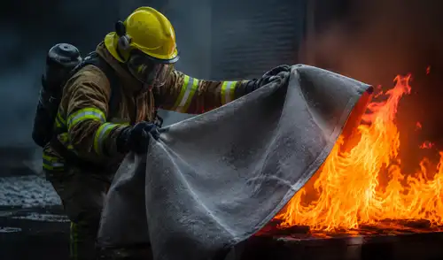 China ha desarrollado una manta ignífuga capaz de resistir temperaturas de hasta 1000 grados Celsius, diseñada para sofocar incendios rápidamente, bloqueando el oxígeno del fuego.