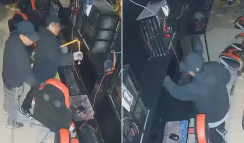 Ladrones estuvieron dentro del local de videojuegos por casi 20 minutos. robo chosica lurigancho