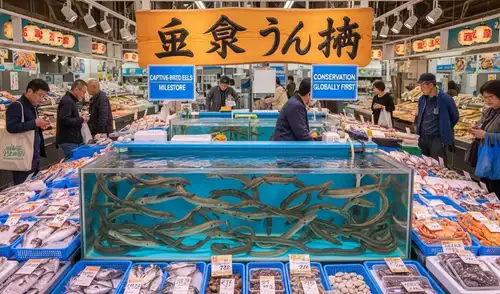 Japón lanza anguilas criadas en laboratorio, marcando un hito en la pesca sostenible y buscando frenar el colapso de las poblaciones silvestres de este emblemático alimento. Japón lanza anguilas criadas en laboratorio, marcando un hito en la pesca sostenible y buscando frenar el colapso de las poblaciones silvestres de este emblemático alimento.