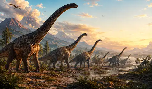 Algunos saurópodos hallados en Brasil sugiere que los dinosaurios se desplazaron desde Europa a Sudamérica a través de África. Foto. DALL-E Algunos saurópodos hallados en Brasil sugiere que los dinosaurios se desplazaron desde Europa a Sudamérica a través de África. Foto. DALL-E