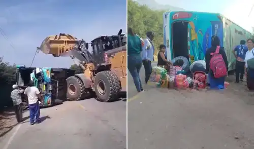 Conductores de emergencia tras despiste de bus en Chicama