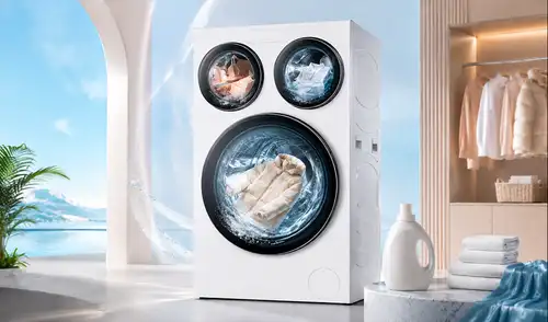 Haier ha lanzado una innovadora lavadora frontal de tres tambores llamada XQGL125-MBLDE697WU1, que permite lavar diferentes cargas simultáneamente sin mezclar textiles.