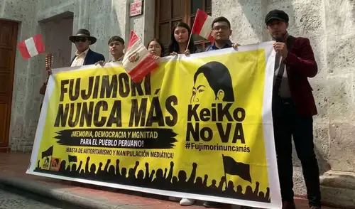Arequipa rechaza la presencia de Keiko Fujimori como parte de su campaña electoral. Foto: LR