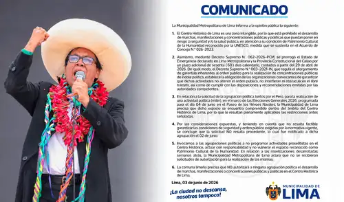 Municipalidad niega permiso a Juntos por el Perú y Roberto Sánchez | Composición: LR. Municipalidad niega permiso a Juntos por el Perú y Roberto Sánchez