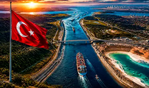 Turquía comienza la construcción del Canal de Estambul, una vía marítima de 45 kilómetros que conectará el mar Negro y el mar de Mármara. Turquía comienza la construcción del Canal de Estambul, una vía marítima de 45 kilómetros que conectará el mar Negro y el mar de Mármara.