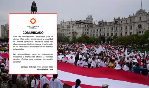 Conoce qué universidades tendrán clases virtuales por la marcha este viernes 12 de junio. marcha de lima, Roberto Sánchez, elecciones 2026